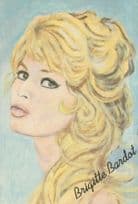 Brigitte Bardot Movie Film Star Rare Jane Hart Painting Postcard