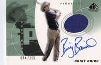 Briny Baird First Tee 2002 Golf Upper Deck Hand Signed Worn Shirt Card
