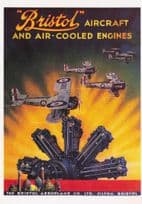 Bristol Aircraft & Air Cooled Engines Advertising Poster Postcard