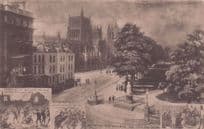 Bristol Cathedral Disaster Palace Burning King Edward 3rd Phillimore Old Postcard