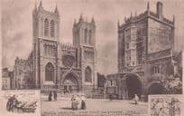 Bristol Cathedral Entrance Monks & Abbots Phillimore Old Postcard
