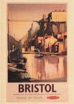 Bristol GWR Travel By Train British Rail Advertising Poster Postcard