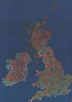 British Isles from Outer Space Spectral Scanner Mosaic Postcard