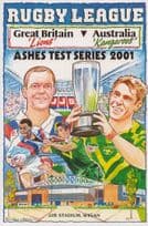 British Lions vs Australia Kangaroos Rugby League 2001 Sports Postcard