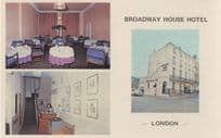 Broadway House Hotel Baker Street London Vintage 1970s Postcard