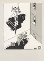 Broken Violin Strings Lion King Piano Joost Swarte Comic Postcard