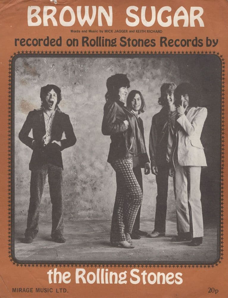 Brown Sugar The Rolling Stones Original Sheet Music