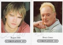 Bruce Jones Rupert Hill 2x Pre Signed Coronation Street Cast Card s