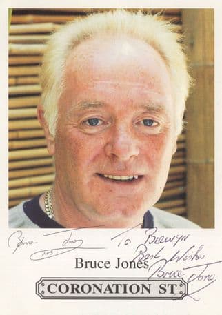Bruce Jones Startled in Coronation Street Hand Signed Cast Photo