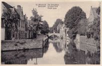 Bruges Green Quay Real Photo Belgium Old Postcard