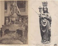 Bruxelles Eglise De Notre Dame De Finistere 2x Religious Antique Postcard