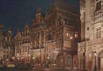 Bruxelles Grand Market Place Illuminations at Night Postcard