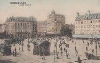 Bruxelles Place Rogier Antique Belgium Postcard