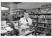 Bryan Mosley as Alf Roberts Grocers Shop Coronation Street Press Photo