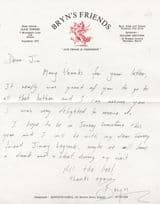 Bryn Yemm Jimmy Leycock Jersey Channel Islands Hand Wrote Signed Private Letter