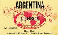 Buenos Aires Argentina 1970s Globe QSL Amateur Radio Card