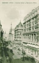 Buenos Aires Avenida Callao y Bartolome Mitre Old Postcard