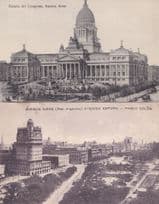 Buenos Aires Avenida Espora Palacio Del Congreso 2x Old Postcard s