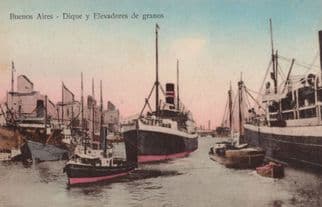 Buenos Aires Dique Y Elevadores De Granos Argentina Panama Canal Old Postcard