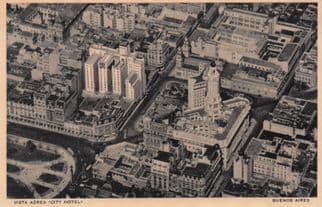 Buenos Aires Vista Aerea City Hotel South American Old Postcard