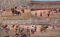 Bullfighting Bullfight Parade Procession Rodeo Rider 4x Old Postcard s