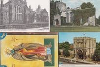 Bury St Edmunds Hengrave Church Christian Novels Book Bures Antique 4x Postcard