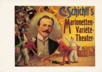 C.Schichtl's Marionette Circus Theatre Puppets Hamburg Poster Postcard