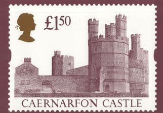 Caernarfon Welsh Castle RMPQ Royal Mail Duke Of York Stamp Postcard