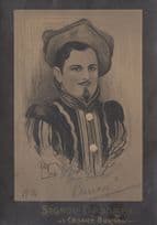 Caesar Borgia Medieval Book Comic Theatre Drawing Hand Signed Georgio Bassani Autograph