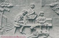 Cafes Lambrecht Bruxelles Dog Children Mural Antique Postcard