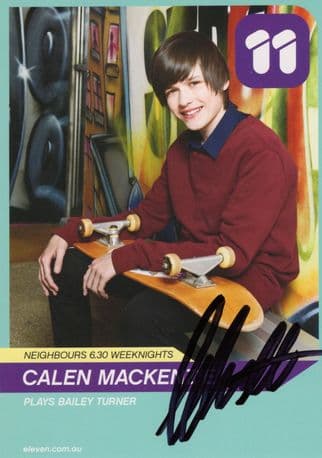 Calen MacKenzie as Bailey Turner Neighbours Hand Signed Cast Card Photo
