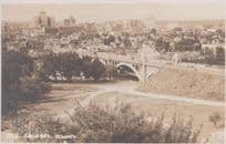 Calgary Alberto Canada Aerial Birds Eye Antique Postcard