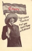 Calgary Peaches Local Canadian Woman Flag Skinned Old Fashion Photo Postcard