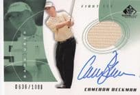Cameron Beckman First Tee 2002 Golf Upper Deck Hand Signed Worn Shirt Card