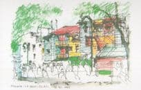 Caminito La Boca Buenos Aires Argentina Sketch Painting Postcard