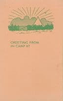 Camp Sunset Camping at Tent Boy Scouts Girl Guides Old Greetings Postcard