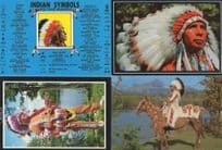 Canada Red Indian Costume Sign Language 4x Postcard s