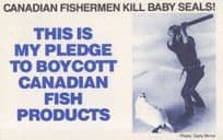 Canadian Fishermen Fishing Seal Slaughter Protest Animal Postcard