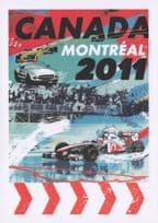 Canadian Grand Prix Montreal 2011 Jenson Button F1 Painting Postcard