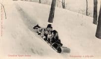 Canadian Sports Series Tobogganing A Jolly Ride Rare EX Postcard