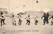 Canadian Winter Sports Skating The Start Antique Postcard
