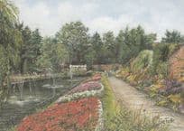 Canal Gardens Roundhay Park Yorkshire Giant Painting Postcard