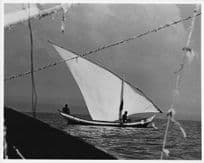 Canoe Sailing Boat Fishermen Lake Victoria Kenya 10x8 Old Press Photo