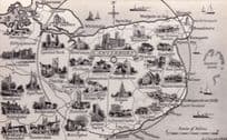 Canterbury Kent Vintage Real Photo Map Postcard