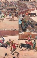 Capro A La Alimon Ovacion Y Oreja 4x Bullfight 1920s Spanish Postcard s