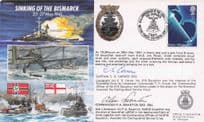 Captain ES Carver FA Swanton Sinking Of The Bismarck WW2 Hand Signed FDC