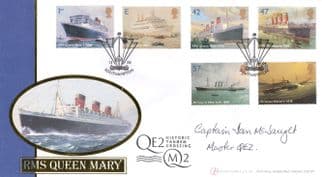 Captain Ian McNaught QE2 Ship Master Queen Mary Hand Signed FDC