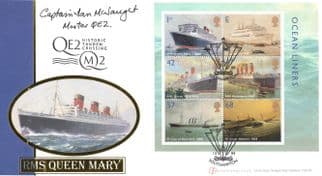 Captain Ian McNaught QE2 Ship Queen Mary Hand Signed FDC