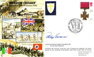 Captain Philip Gardner WW2 Operation Crusader Hand Signed FDC