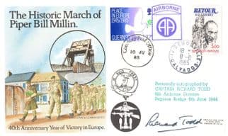Captain Richard Todd Historic March Of Paper Bill Millin LTD TO 50 Hand Signed FDC